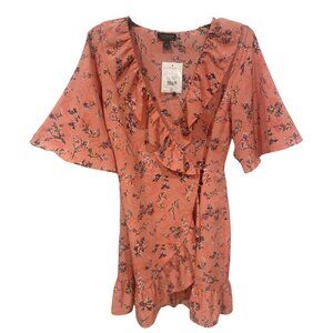 Women's Topshop Mini Wrap Dress | US 6 | Pink